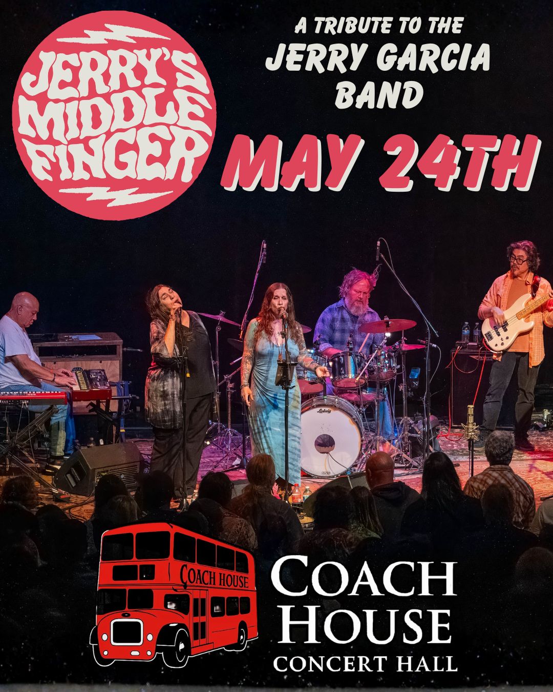 Jerry's Middle Finger - a tribute to The Jerry Garcia Band - on May 24 at the Coach House