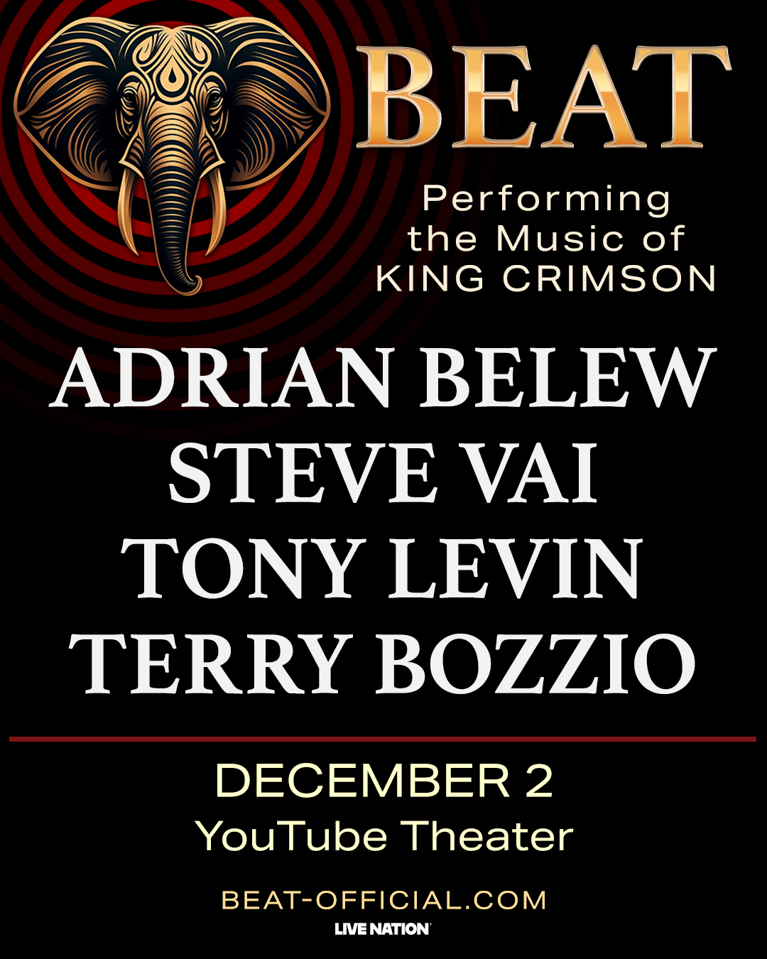 MEMBERS ONLY: BEAT at YouTube Theater on December 2nd